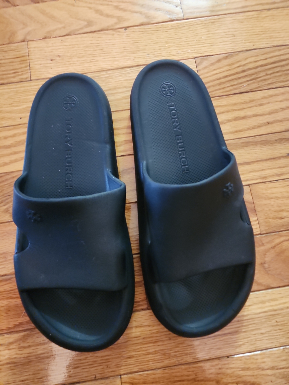 Tory Burch Eva Shower  Women's Black Slide Sandals